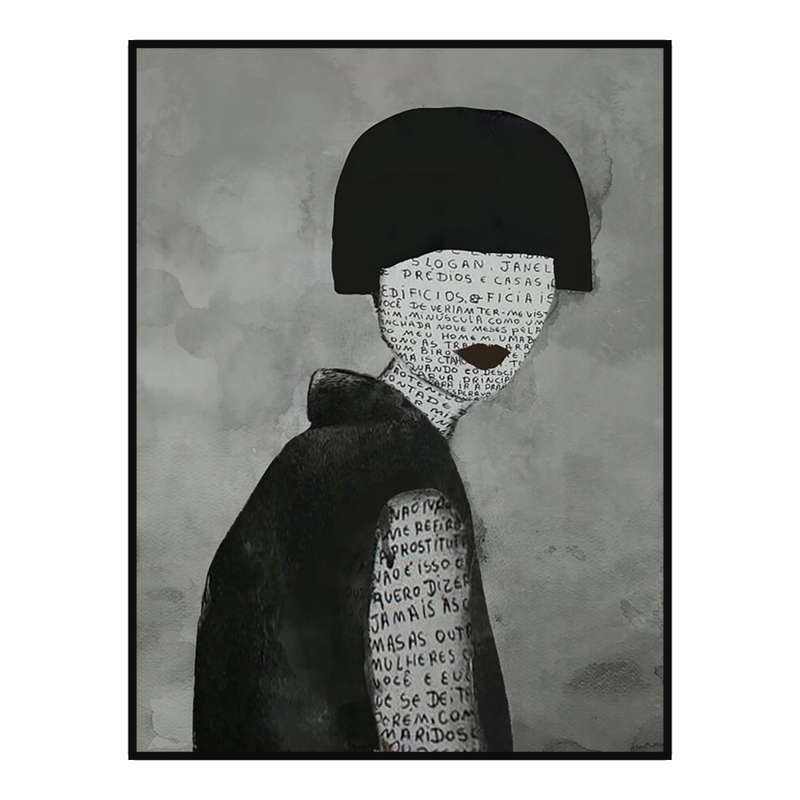 Liberta - Maison READ ME Πίνακας Καμβάς Ασπρόμαυρος με Ξύλινη Κορνίζα Μαύρη 70x5x100cm 027141