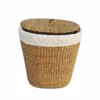 Liberta-Maison Nerea Oval Kalathi me Kapaki 50x50x50cm Seagrass Fusiko Lefko Bambaki 027379