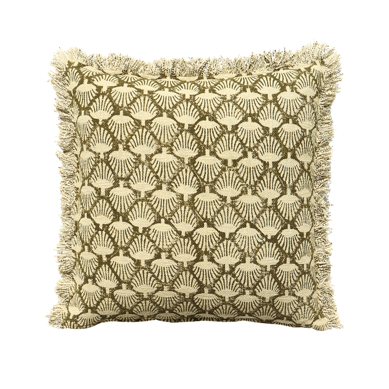 Liberta - Maison CALLISTE B Διακοσμητικό Μαξιλάρι Βαμβάκι/Βισκόζη Λαδί/Μπεζ 50x50cm 027899