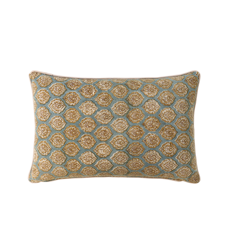 Liberta - Maison VENETIAN Διακοσμητικό Μαξιλάρι Βαμβάκι/Βισκόζη Aqua/Χρυσό 40x60cm 027905