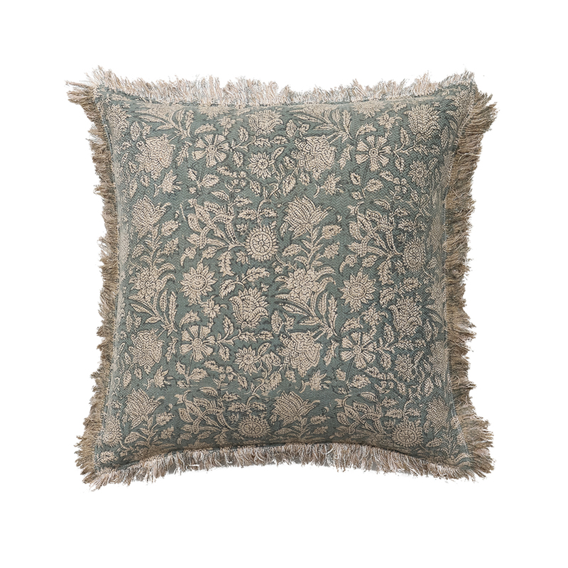 Liberta - Maison JERICHO Διακοσμητικό Μαξιλάρι Βαμβάκι Aqua/Μπεζ Βισκόζη 50x50cm 027906