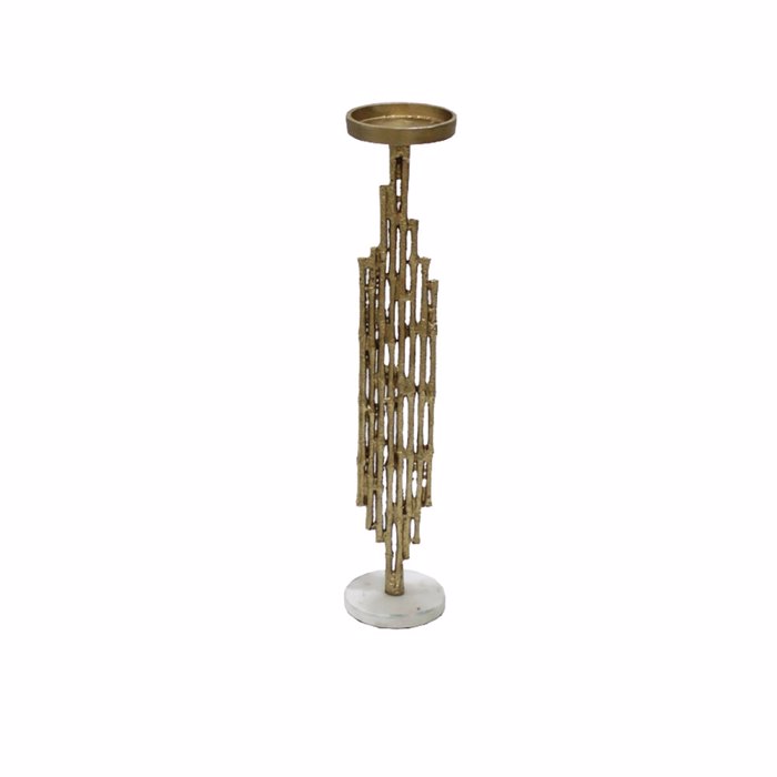 Liberta - Maison REED 49,5 Kiropigo Alouminiou Xruso Antique/Lefko Marmaro 10x10x50cm 027936
