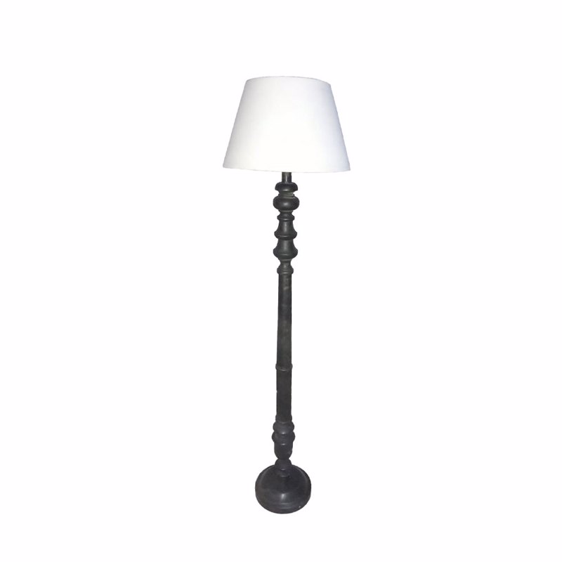 Liberta-Maison Victorien Φωτιστικό Επιδαπέδιο 28x45x163cm Ξύλο Μαύρο Ύφασμα Λευκό 028253