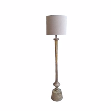Liberta-Maison Rene Φωτιστικό Επιδαπέδιο 35x35x161cm Ξύλο Φυσικό Ύφασμα Μπεζ 028255