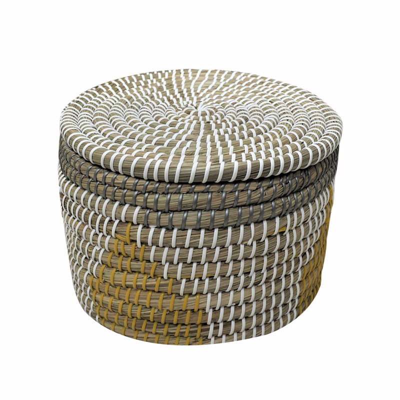 Liberta-Maison Kaia_l Καλάθι Με Καπάκι 35x35x25cm Kansgrass Πολύχρωμο PVC 028703