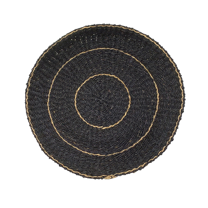 Liberta-Maison Jabbar Negro Diakosmitiko Toixou 61x61x7cm Seagrass Mavro Fusiko 028741
