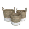 Liberta-Maison Sifnos Kalathi Set 3Tmx 33x33x39cm Seagrass Fusiko Lefko 028801