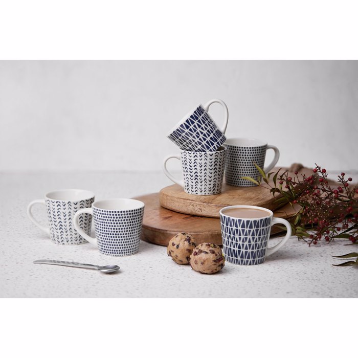 Liberta-Maison Blomus Koupa Espresso Set 6TMX 9.5x6.5x5cm New Bone China Lefko Ble 028886