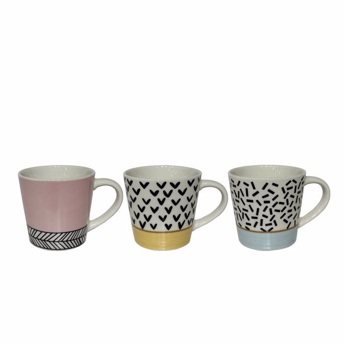 Liberta-Maison HAPPY Koupa Espresso Set 6TMX 9.5x6.5x5cm New Bone China Poluxromo 028888