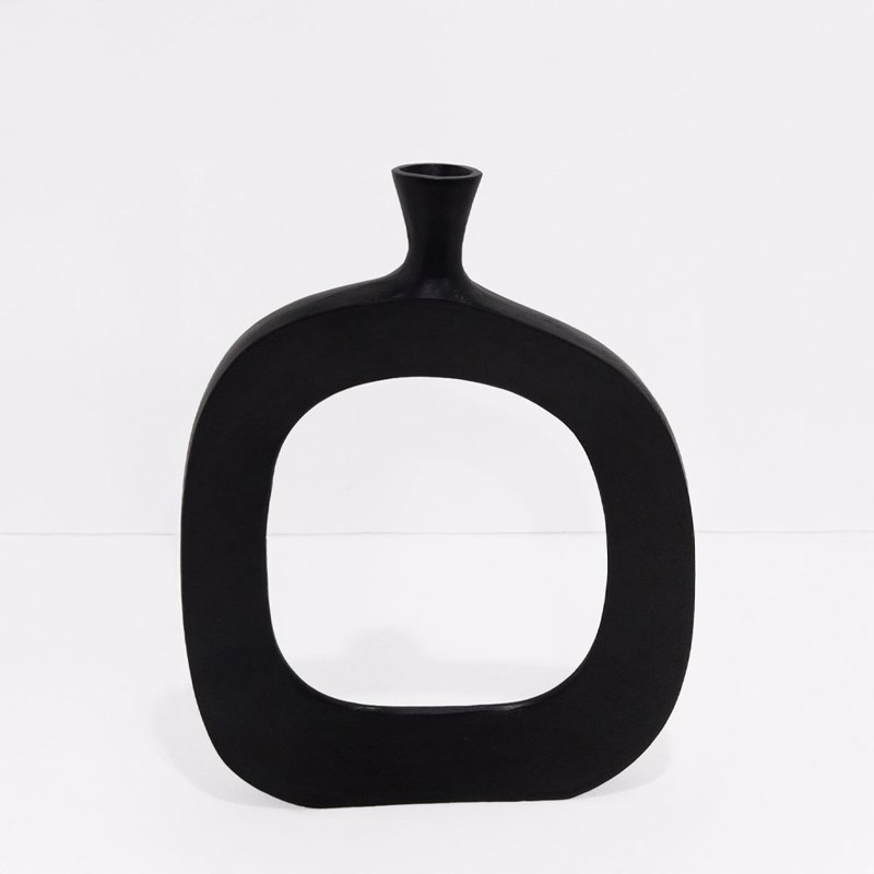 Liberta - Maison ABSTRACT OVAL Βάζο Αλουμινίου Μαύρο 37