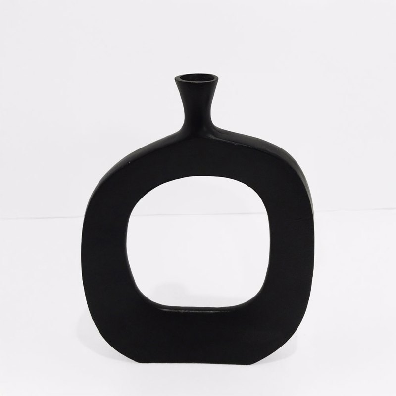 Liberta - Maison ABSTRACT OVAL Βάζο Αλουμινίου Μαύρο 31