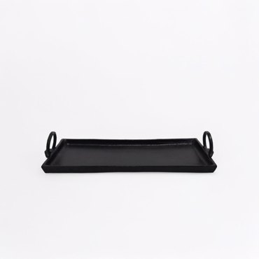 Liberta - Maison ANGOLO Διακοσμητικός Δίσκος Αλουμινίου Μαύρος 50x19x3cm 028998