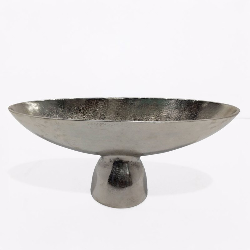 Liberta - Maison MENDO Μπωλ με Πόδι Αλουμινίου Silver Nickel 46x15x20cm 029008