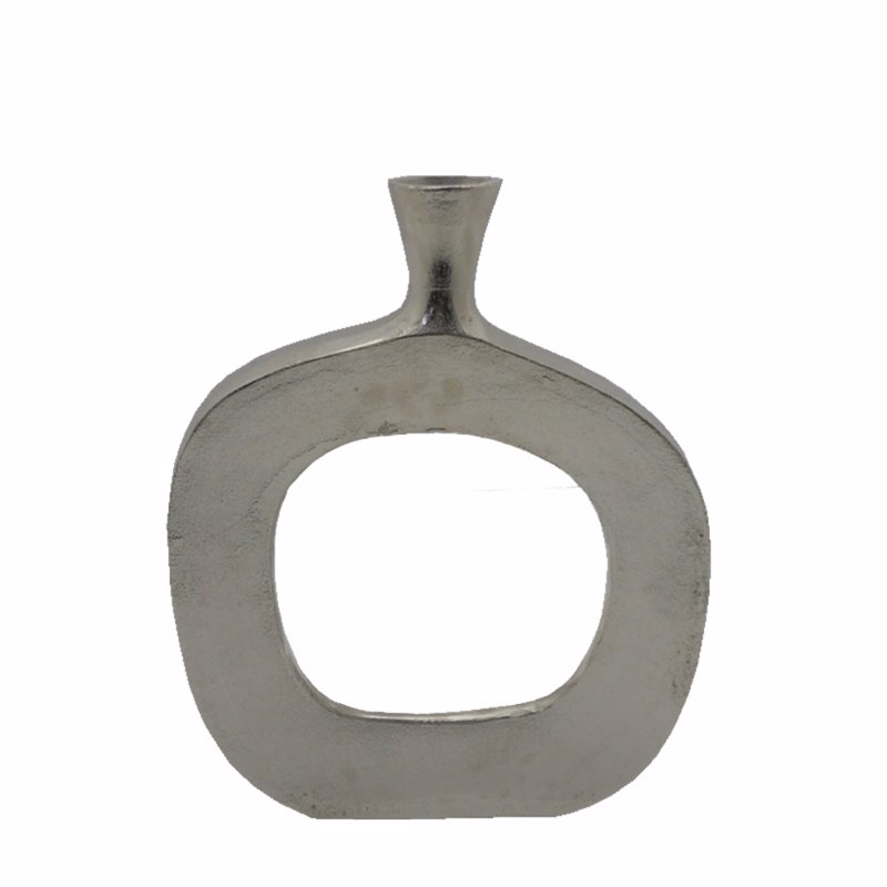 Liberta - Maison ABSTRACT OVAL Βάζο Αλουμινίου Silver Nickel 31x5x41cm 029016