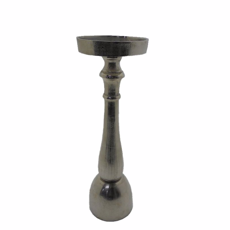 Liberta-Maison Luxor Candle Κηροπήγιο 14x14x44cm Αλουμίνιο Silver Nickel 029032