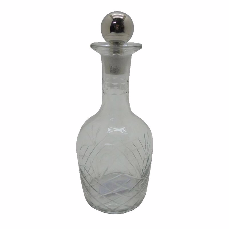 Liberta-Maison Shiran Μπουκάλα 12x12x27cm Γυαλί Διαφανο Silver Αλουμίνιο 029037