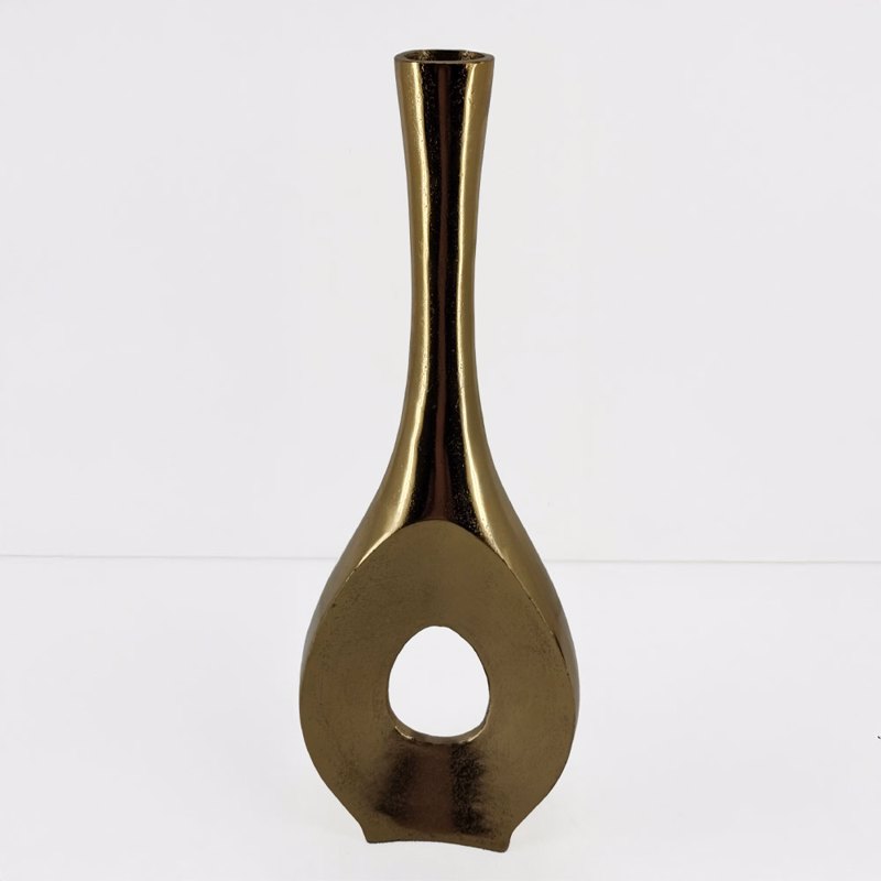 Διακοσμητικά Επιτραπέζια agiovlasitishome - ΣΗΜΑΝΤΙΚΟ: Σε περίπτωση διαφοράς τιμής από το κατάστημα ισχύει παντα και μόνο η τιμή του καταστήματος Liberta - Maison ADEL Βάζο Αλουμινίου Χρυσό 19x6.25x56c