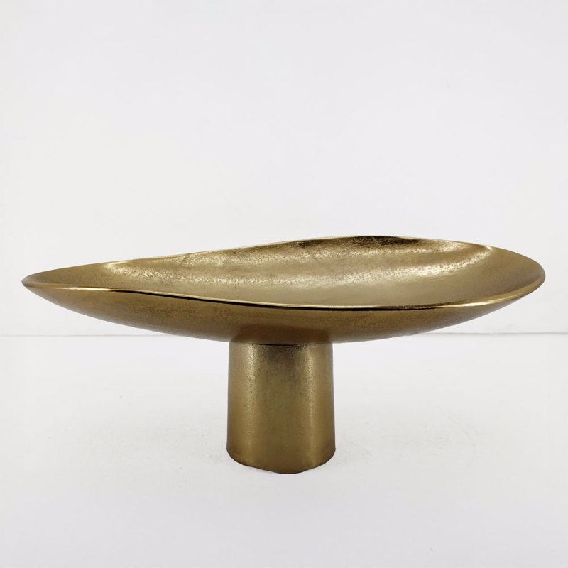 Liberta-Maison Dune Πλατώ με Ποδι 46x26x18cm Αλουμίνιο Χρυσό 029067