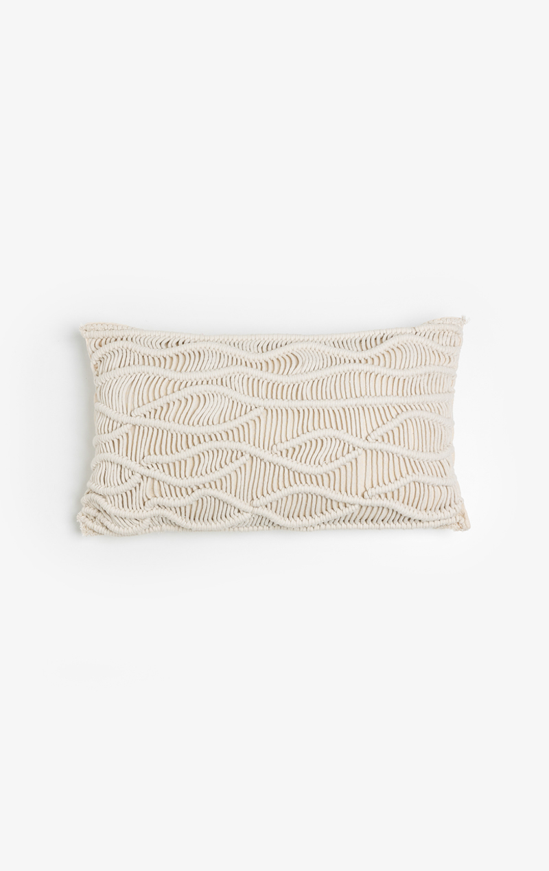 Liberta - Maison KRISHA Διακοσμητικό Μαξιλάρι Macrame 30x50cm Βαμβάκι Ivory Polyester 029117