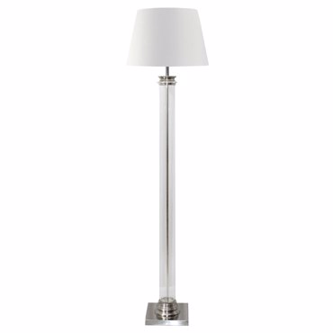Liberta-Maison Skyler Φωτιστικό Επιδαπέδιο 41x41x152cm Αλουμίνιο Ασημί Γυαλί Λευκό 029210