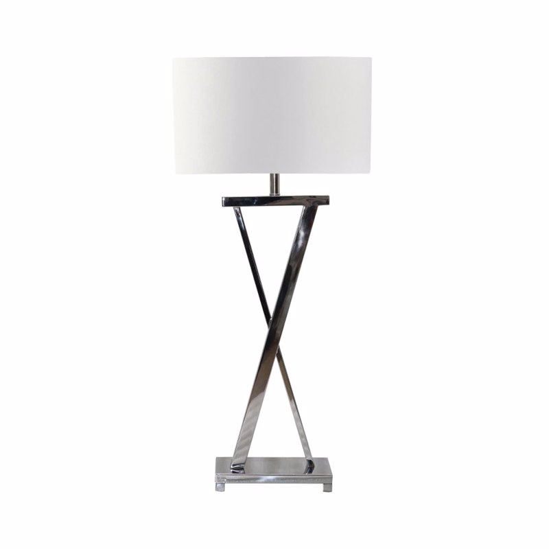 Liberta-Maison Kelsie Φωτιστικό Επιτραπέζιο 41x28x82cm Ατσαλι Ασημί Λευκό 029218