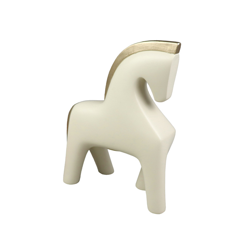 Liberta - Maison JASPER Διακοσμητικό Άλογο Polyresin Ivory/Χρυσό 16x7x20cm 029670