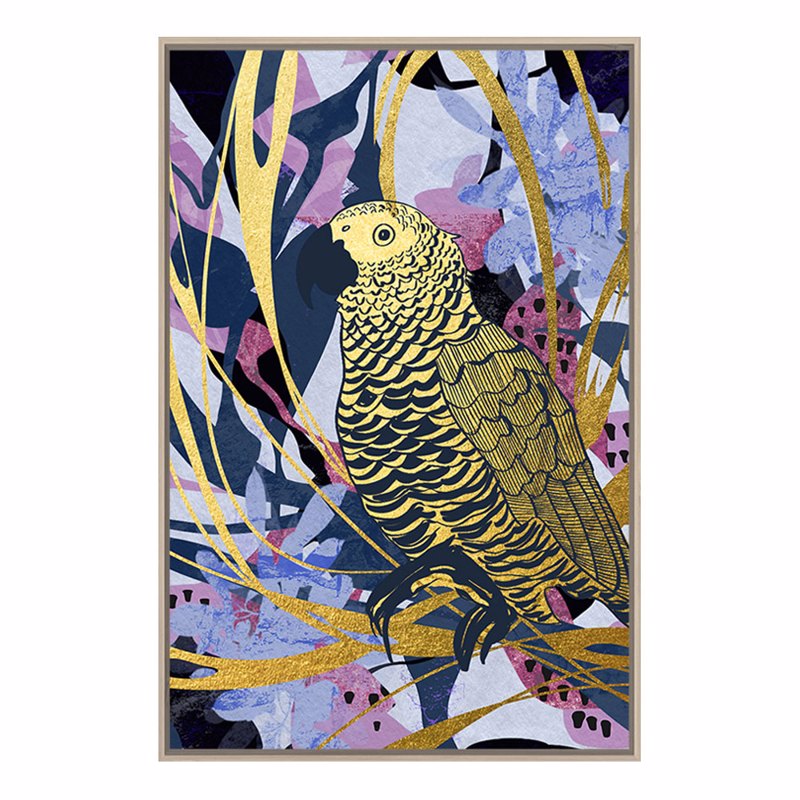 Liberta - Maison TROPICAL PARROT Πίνακας Καμβάς Πολύχρωμος με Ξύλινη Κορνίζα Φυσική 83x4x123cm 029763