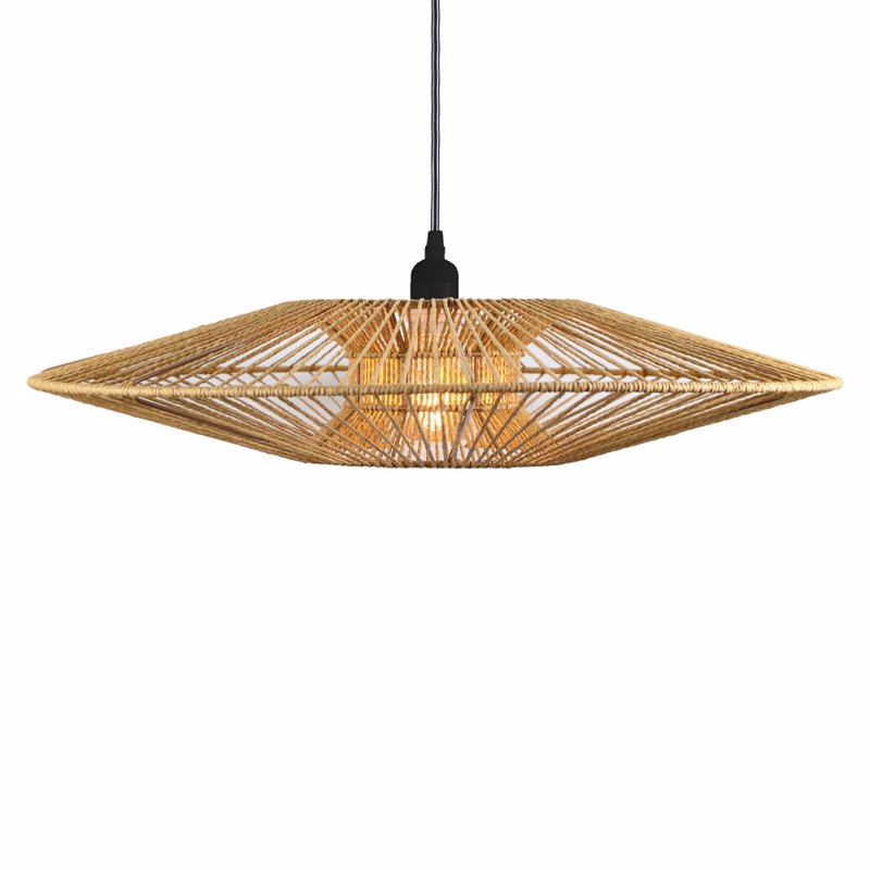 Liberta-Maison Bali Φωτιστικό Οροφής 60x60x12cm Μέταλλο Φυσικό Σχοινί 029799