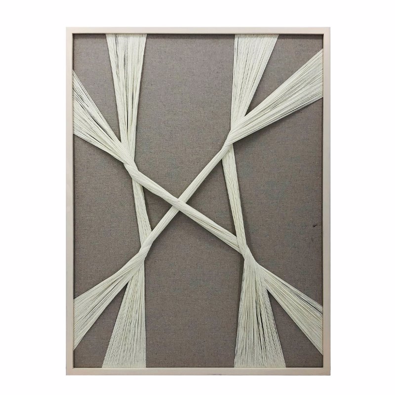 Liberta - Maison MADE OF ART Πίνακας Ξύλινος Γκρι/Λευκός με Νήμα 60x3x80cm 029836