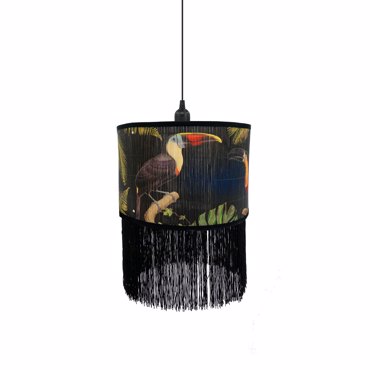 Liberta-Maison Tropical Birds B Φωτιστικό Οροφής 30x30x23cm Bamboo Πολύχρωμο Μαύρο 029838