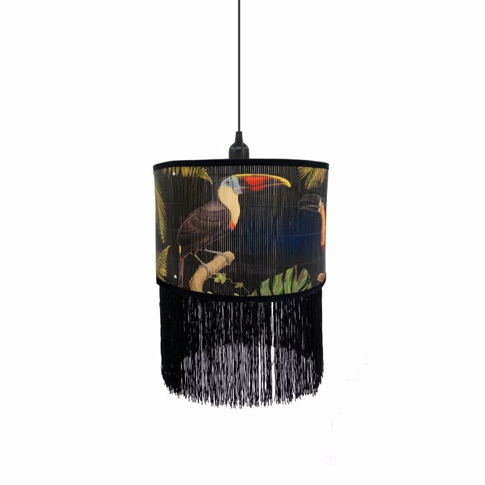 Liberta-Maison Tropical Birds B Fotistiko Orofis 30x30x23cm Bamboo Poluxromo Mavro 029838
