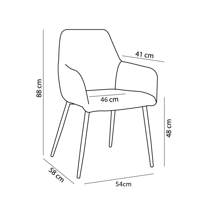Liberta - Maison STONE Karekla Poluthrona Ggri Anoixto 54x58x88cm 03-1049