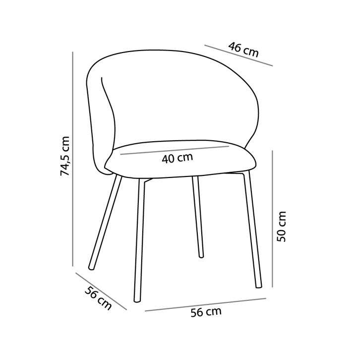 Liberta - Maison KIRA Karekla Roz 56x56x74.5cm 03-1056