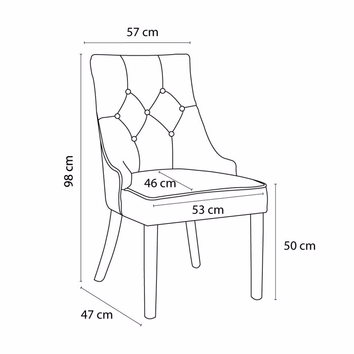 Liberta - Maison VERONA Karekla Me Metalliko Kriko Mavri 57x47x98cm 03-1139
