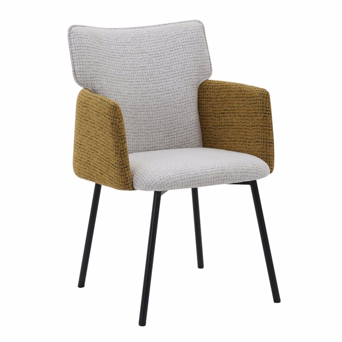 Liberta-Maison Taf Karekla Poluthrona Beige Moustardi Mavro 56x63x86cm 03-1150