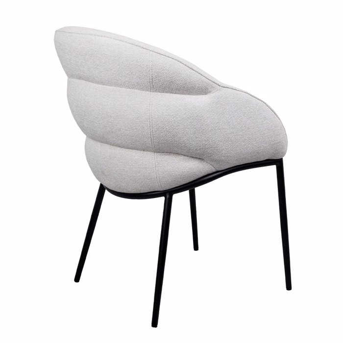 Liberta-Maison Carmen Karekla Poluthrona Cream Mavro Mat 59x60.5x83.5cm 03-1189
