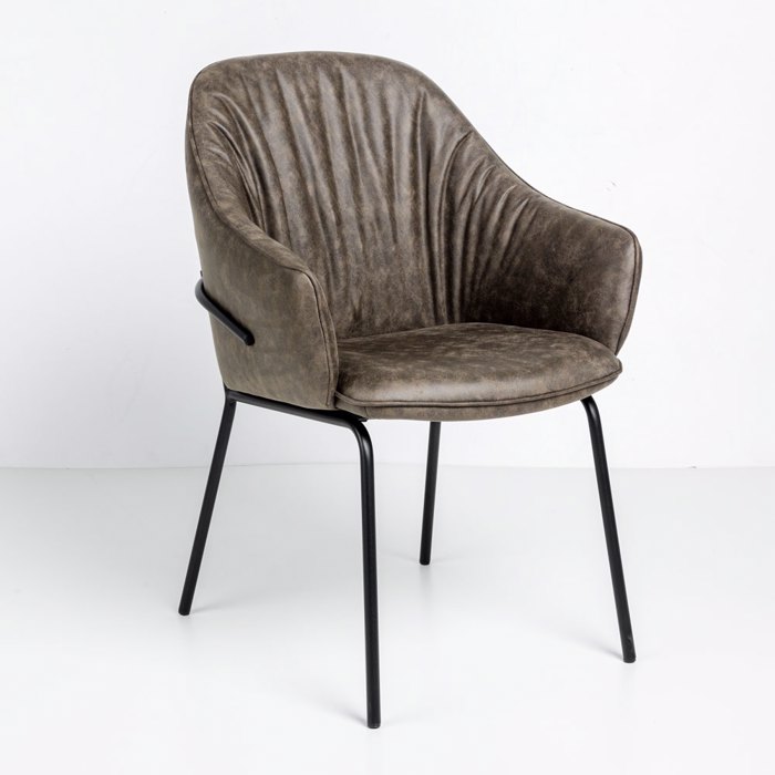 Liberta-Maison Tosca Karekla Poluthrona Kafe Mavro Mat 62x63x90.5cm 03-1191