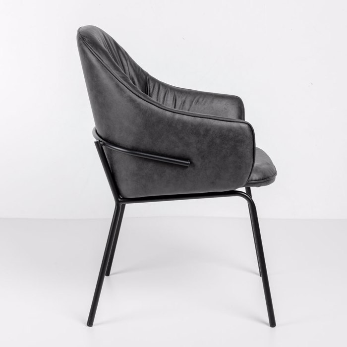 Liberta-Maison Tosca Karekla Poluthrona Ggri Mavro Mat 62x63x90.5cm 03-1192