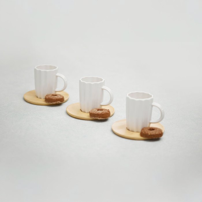 Liberta-Maison Cactus Koupa Espresso Set 6tmx 32x28x7cm Porselani Lefko Fusiko Bamboo 030001