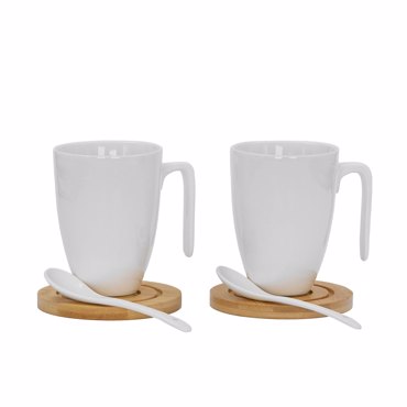 Liberta-Maison CURVE Κούπα 22x22x8cm Πορσελάνη Λευκό Φυσικό Bamboo 030003