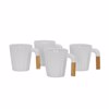 Liberta-Maison Nordic Koupa Set 4TMX 23x23x9cm Porselani Lefko Fusiko Bamboo 030014