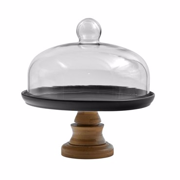Liberta-Maison Curve Κουπ Με Καπάκι 28x28x31cm Πορσελάνη Μαύρο Φυσικό Bamboo 030029