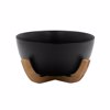 Liberta-Maison Curve Bol Serbirismatos 23x23x13cm Porselani Mavro Fusiko Bamboo 030030
