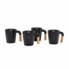 Liberta-Maison Nordic Koupa Set 4TMX 13x23x9cm Porselani Mavro Fusiko Bamboo 030031