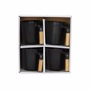 Liberta-Maison Nordic Koupa Set 4TMX 13x23x9cm Porselani Mavro Fusiko Bamboo 030031