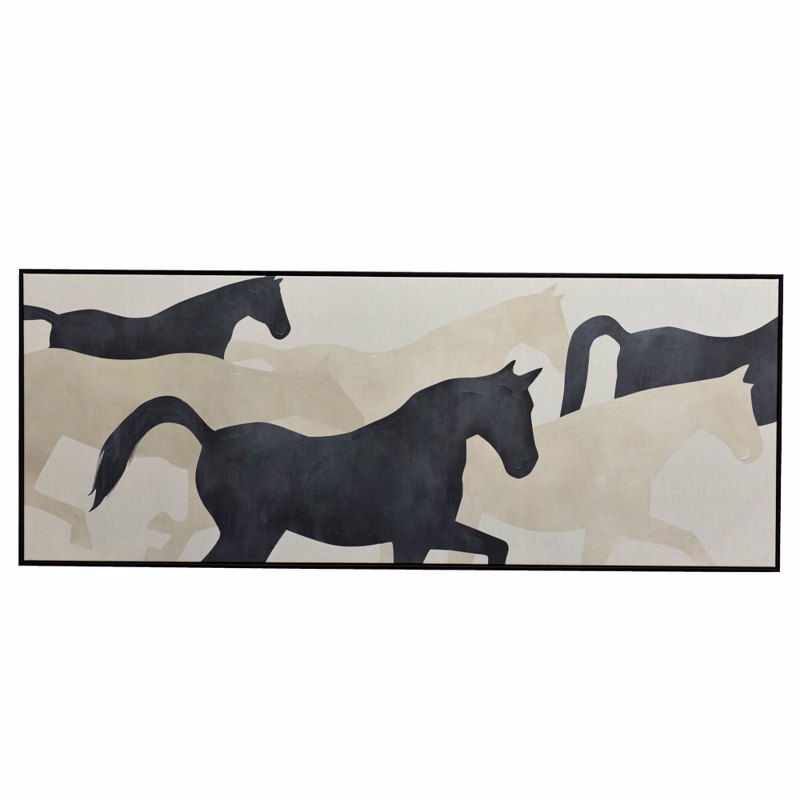 Liberta-Maison Power Of Freedom Πίνακας Διακόσμησης 180x70x4cm Καμβάς Μπεζ Μαύρο Μαύρο 030071