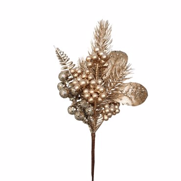 Liberta - Maison XMAS BRANCH 5 Κλαδί Foam Polyester Χρυσό 27cm 030329