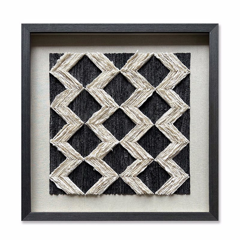 Liberta - Maison EARTH CRAFT Πίνακας Χαρτί/Γυαλί Μαύρος/Μπεζ 60x4x60cm 030445