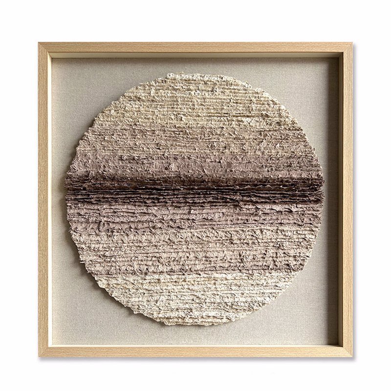 Liberta - Maison EARTHSCAPE ROUND Πίνακας Χαρτί/Γυαλί Μπεζ/Καφέ/Φυσικό 80x4x80cm 030451