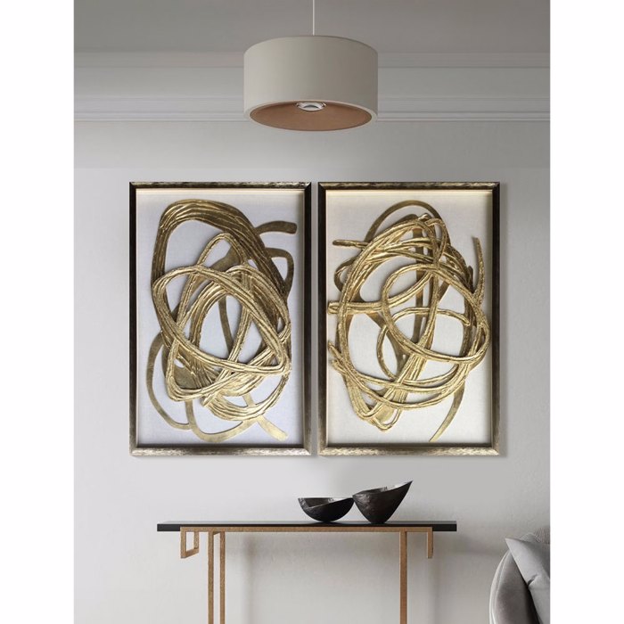 Liberta - Maison WILD SOUL Pinakas apo MDF Xruso/Lefko me Gyali Xruso 60x4x90cm 030461